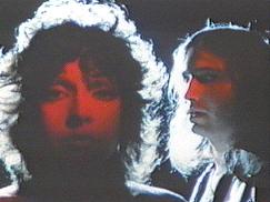 Karla DeVito (left, facing forward) and Jim Steinman (right, turning to face Karla)