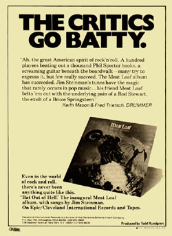 Advert for Bat Out Of Hell