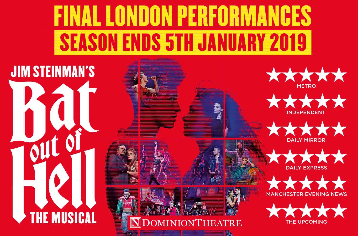 Jim Steinman's Bat Out Of Hell The Musical at the Dominion Theatre, London until 5th January 2019