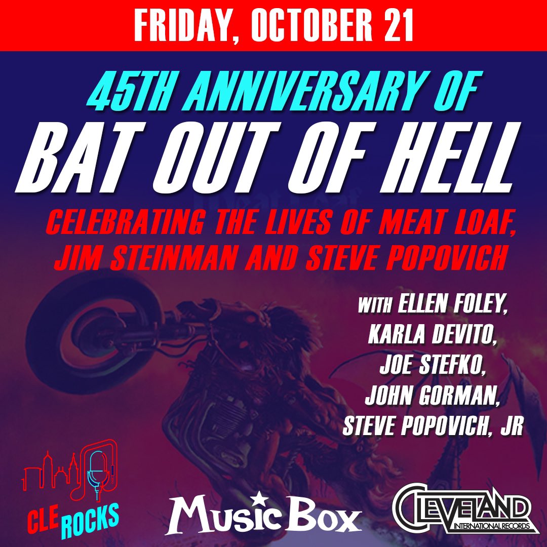 advert for Cleveland International Records' Bat Out Of Hell 45th anniversary event