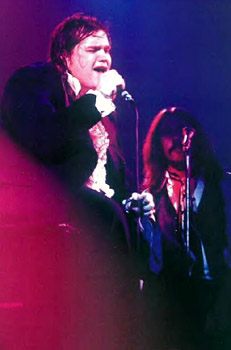 Meat Loaf (left), performing live in 1978. Rory Dodd (right) is on backing vocals