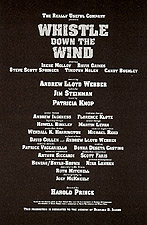Credits for the musical Whistle Down The Wind, 1996