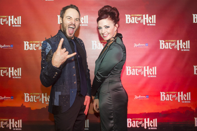 Rob Fowler and Sharon Sexton on the red carpet for the London premiere of Bat Out Of Hell The Musical