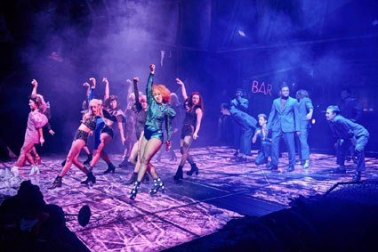 Scene from Bat Out Of Hell The Musical : The Lost perform Dead Ringer For Love; Zahara (Danielle Steers) leads the girls on the left, Jagwire (Dom Hartley-Harris) leads the boys on the right