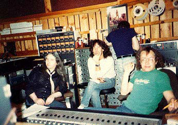 Jim Steinman, Billy Squier and Tony Platt in the recording studio