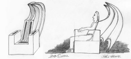 preliminary concept sketch of throne
